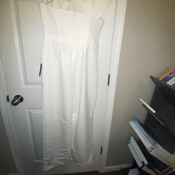 Eternal Vow Ivory One-Shoulder Sleeveless Bow-Front Jumpsuit - Picture 5 of 6
